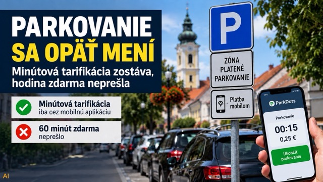 Parkovanie sa opäť mení. Minútová tarifikácia zostáva, hodina zdarma neprešla